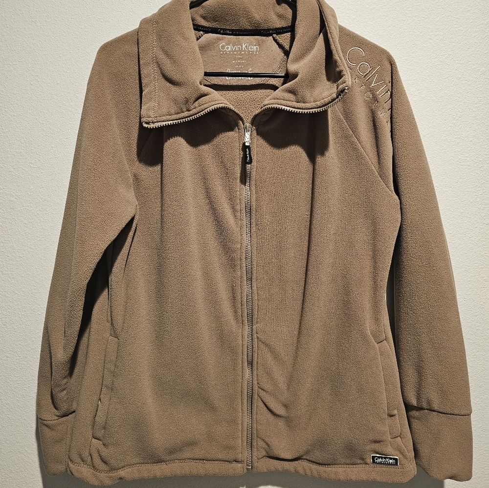 Women's large Calvin Klein performance brown zip up jacket